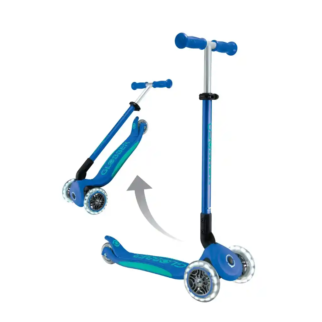 Patineta Primo Plus Lights Plegable Azul Para Niños