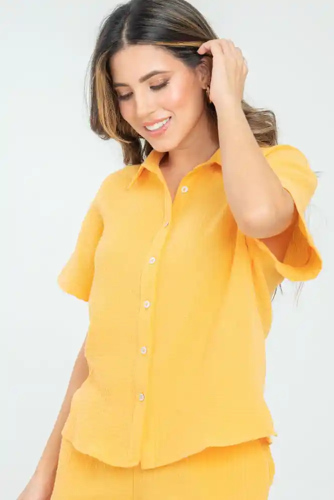 Camisa Naturalia Color Amarillo Puro Talla Xl