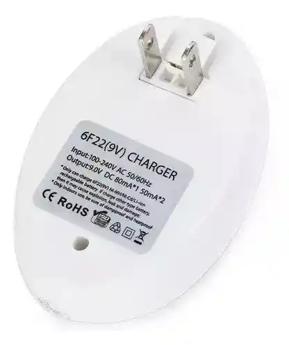 Cargador Bateria 2 Puertos Pila Cuadrada + 1 Batería 9 Voltios 250mah