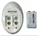 Cargador Bateria 2 Puertos Pila Cuadrada + 1 Batería 9 Voltios 250mah