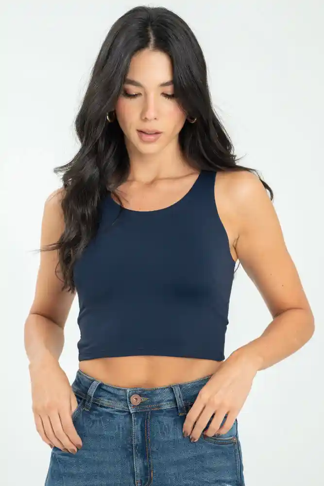Crop Top Leanha Color Azul Oscuro Talla S