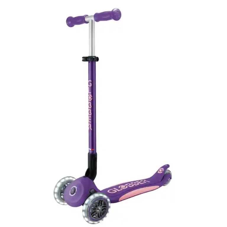Patineta Primo Plus Lights Plegable Morado Para Niños
