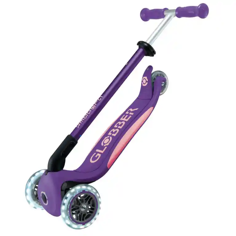Patineta Primo Plus Lights Plegable Morado Para Niños