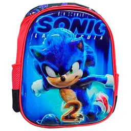 Morral Maleta Mediano Diseño Sonic 2 Niños Lona Jle