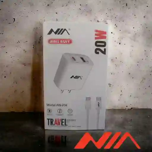 Cargador Nia 20w 2 En 1 Usb/pd An-204