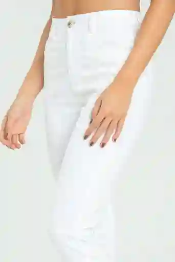 Pantalon Skinny 5 Bolsillos Color Blanco Crudo Talla 6