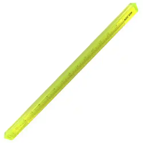 Regla Triangular, En Colores Traslucidos Marca Milan - Verde Limon