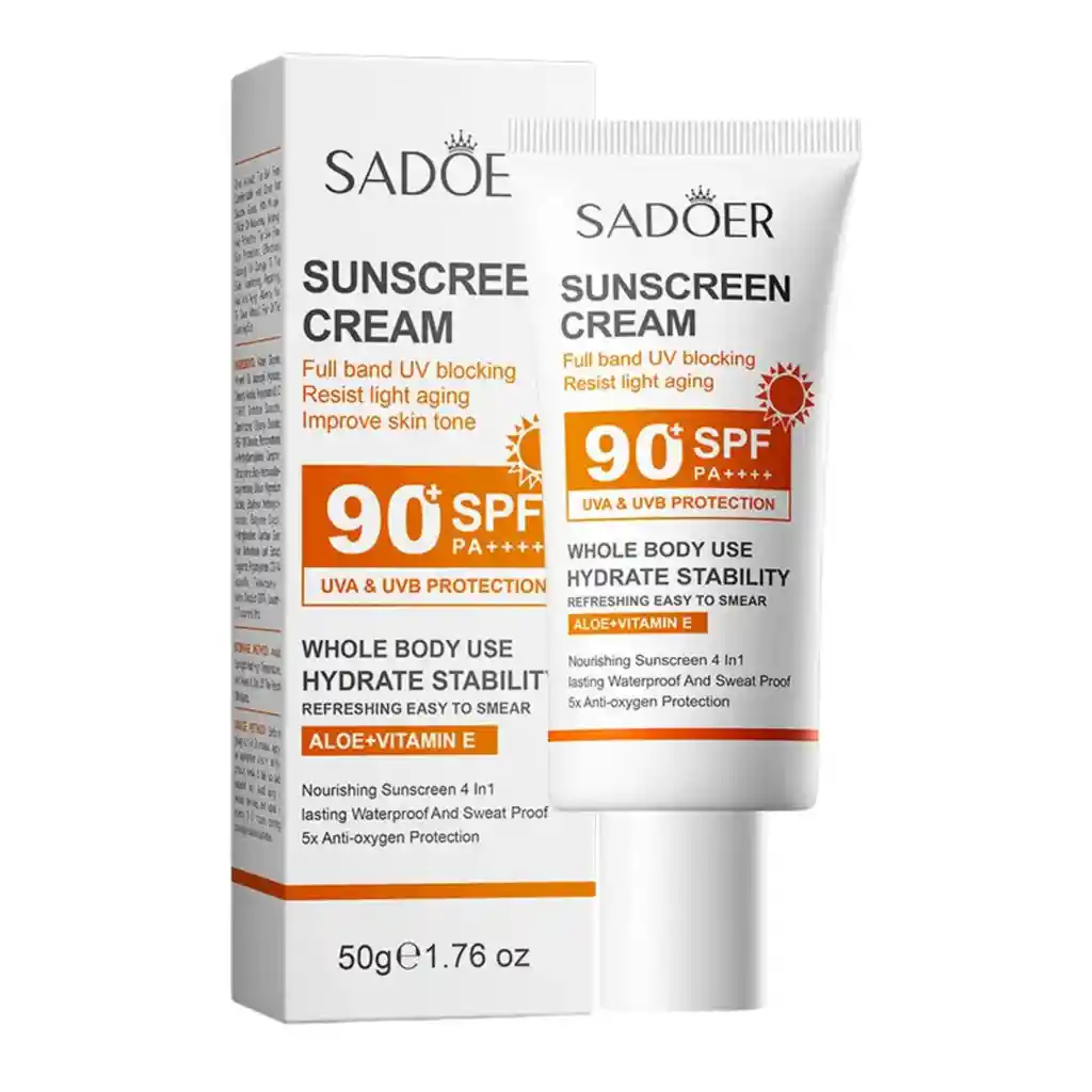 Protector Solar En Crema Con Aloe Vera Y Vitamina E Sadoer