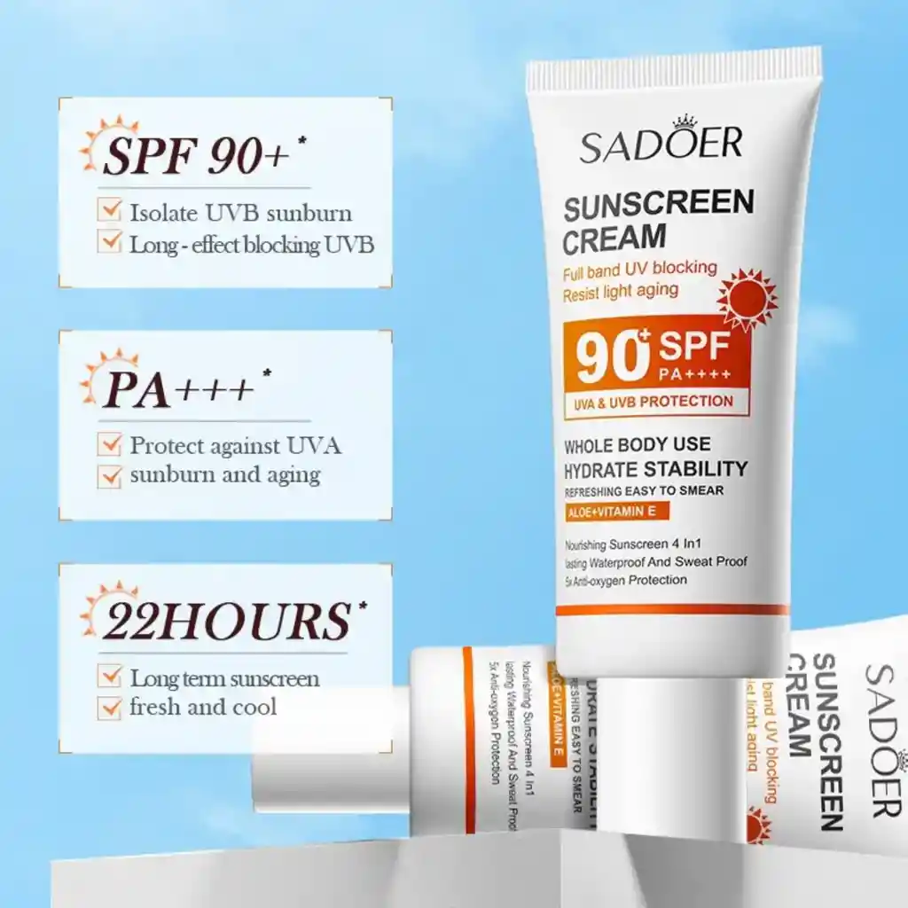 Protector Solar En Crema Con Aloe Vera Y Vitamina E Sadoer
