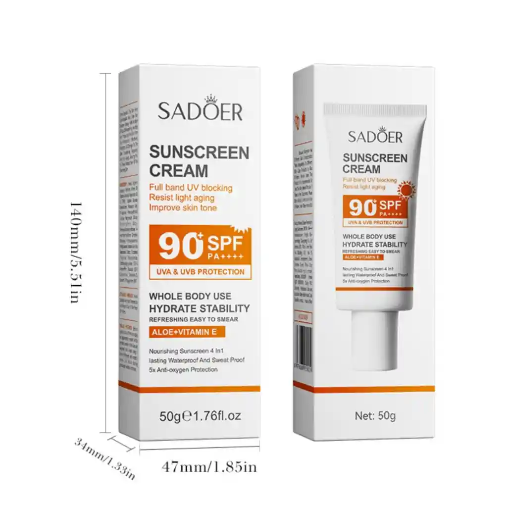 Protector Solar En Crema Con Aloe Vera Y Vitamina E Sadoer