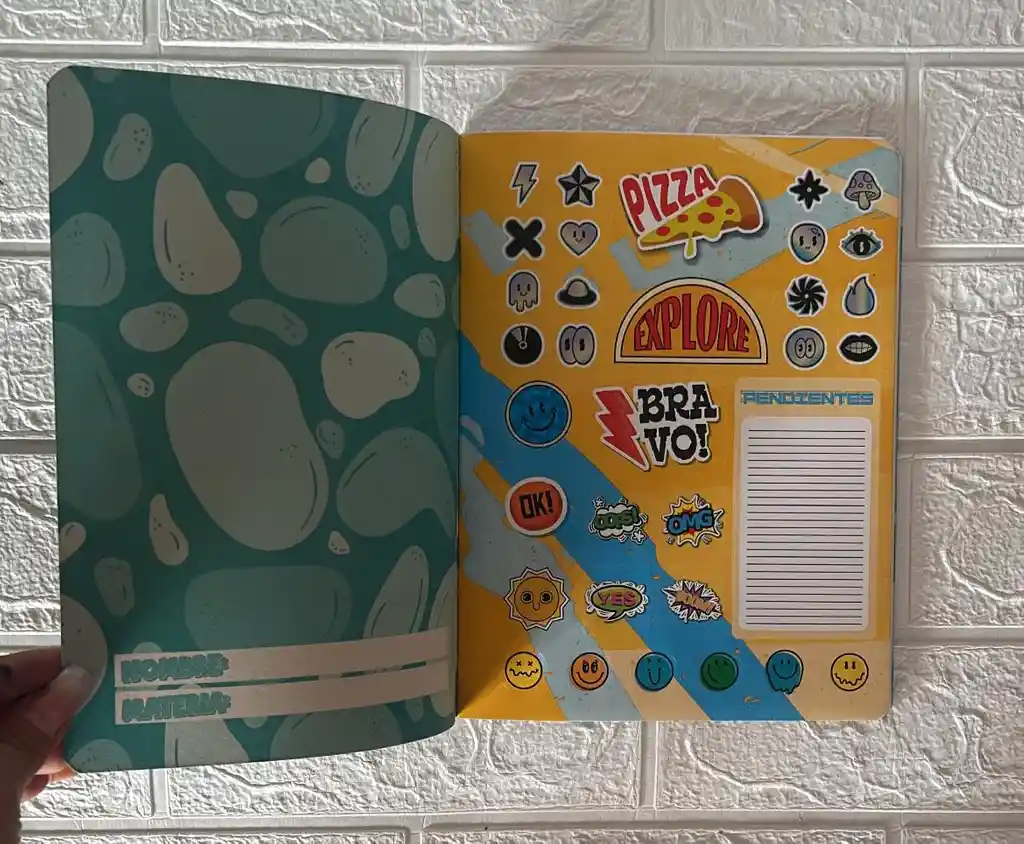 Cuaderno Cocido 50h Cuadros Niño Con Stickers Summer Norma