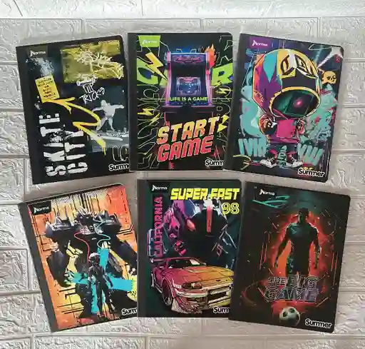 Cuaderno Cocido 50h Cuadros Niño Con Stickers Summer Norma