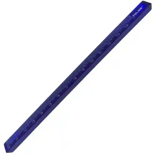 Regla Triangular, En Colores Traslucidos Marca Milan - Azul