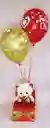 Caja De Rosas Con Oso De Peluche Y Globos Con Helio (helio Certificado Tgc) ( Día De La Madre)