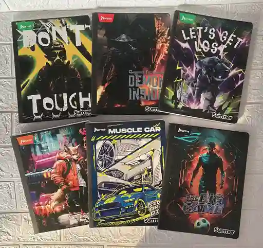 Cuaderno Cocido 100h Cuadros Niño Con Stickers Summer Norma