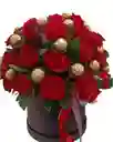 Caja Rosas Rojas Y Chocolates Para Tu Amor