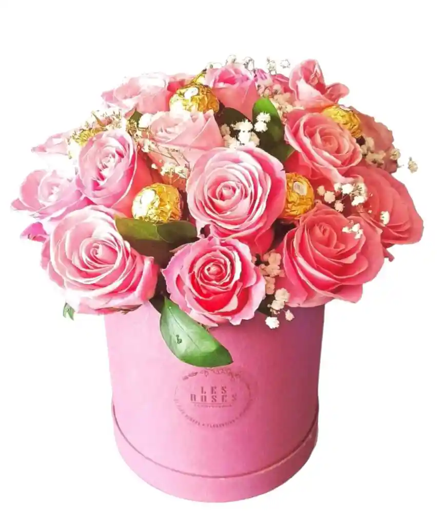 Caja Rosas Rojas Y Chocolates Para Tu Amor