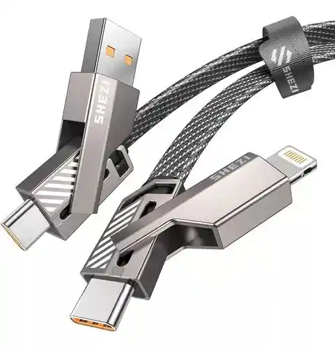 Cable Usb 4 En 1 | Carga Rápida | Usb, Tipo C, Lightning