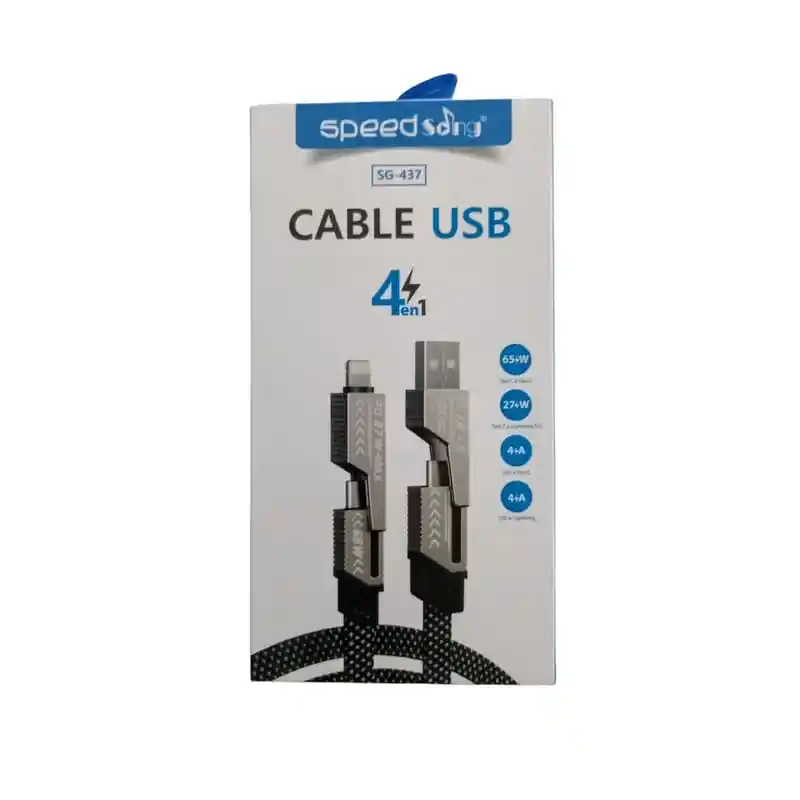 Cable Usb 4 En 1 | Carga Rápida | Usb, Tipo C, Lightning