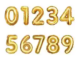 6 Globo Numero Dorado 16"