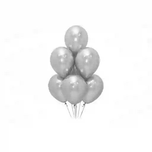 Globo Metal O Satin R12 X12 Und Plata