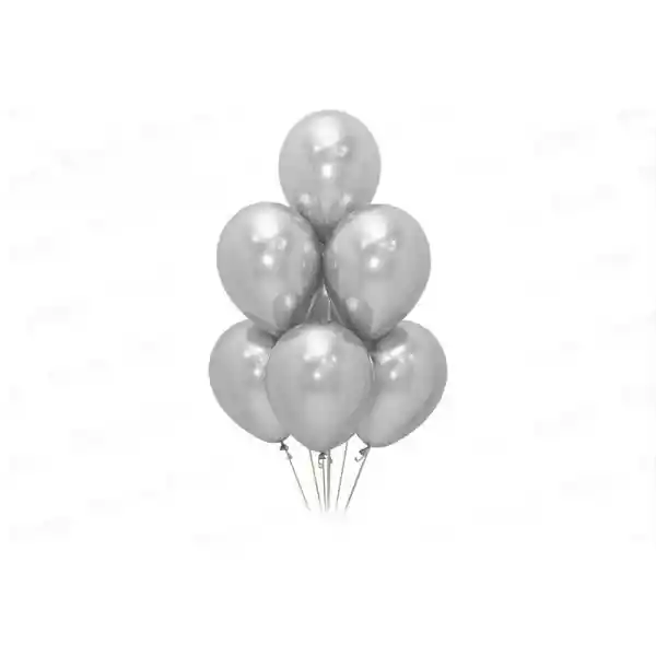 Globo Metal O Satin R12 X12 Und Plata