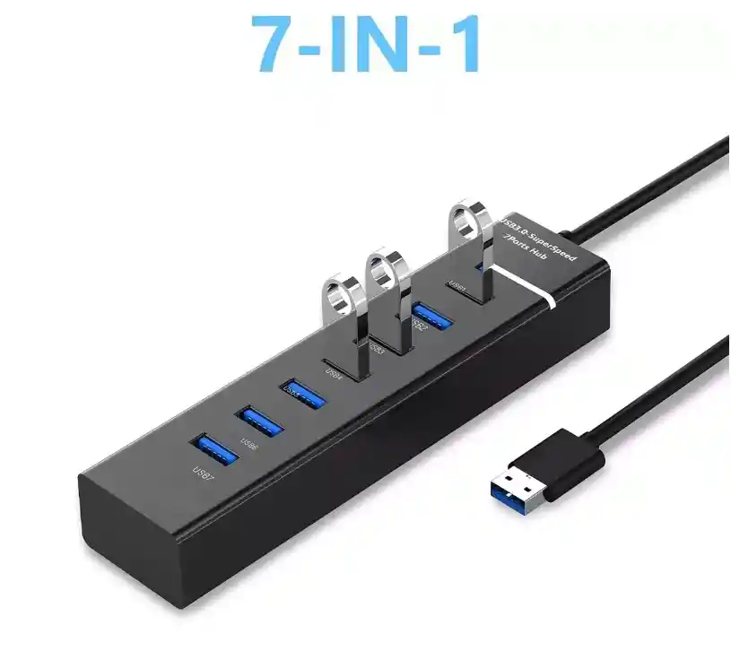 Multipuerto Usb 7 Puertos 3.0 Led Alta Velocidad