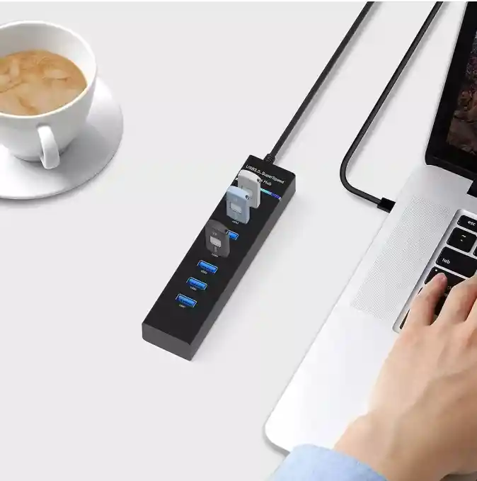 Multipuerto Usb 7 Puertos 3.0 Led Alta Velocidad