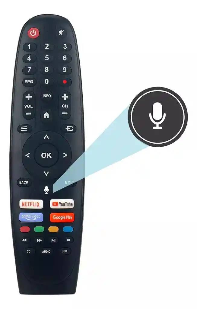Control Para Smart Tv Caixun Exclusiv Android Con Comando Voz( Generico)