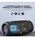 Parlante Portatil Boom Mega Bass Sound Luces Bluetooth Tws Resiste Salpicaduras Negro