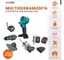 Taladro Multifuncion 5 En 1 Con Estuche Doble Bateria Trabaja Fácil Recargable
