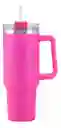 Termo Vaso Conserva Temperatura 1.200ml Acero Inoxidable Innovo Con Pitillo Vaso Portable Rosa Fuerte
