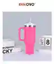 Termo Vaso Conserva Temperatura 1.200ml Acero Inoxidable Innovo Con Pitillo Vaso Portable Rosa Fuerte