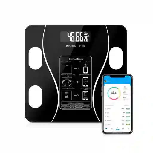 Bascula Pesa Balanza Gramera Personal Bluetooth Vidrio Fenix