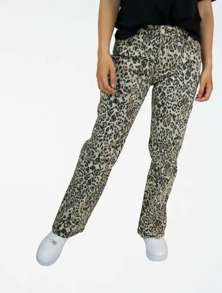 Pantalón Jean Para Mujer Animal Print - The Tribe Animal Print Cocoa Claro L/10