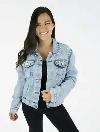 Chaqueta Para Mujer Denim Perlas - The Cheetah Azul S