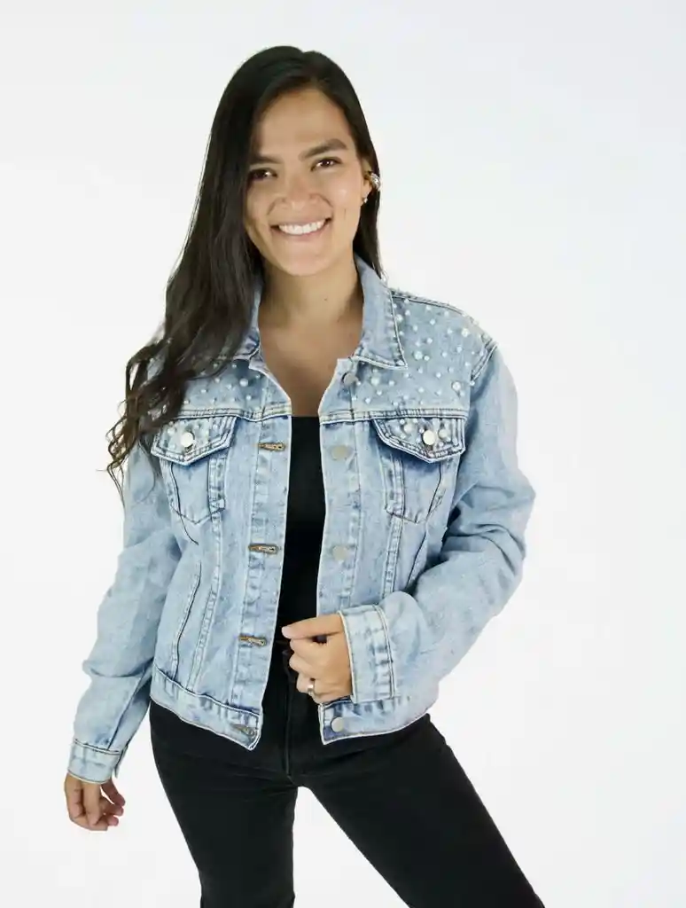 Chaqueta Para Mujer Denim Perlas - The Cheetah Azul L