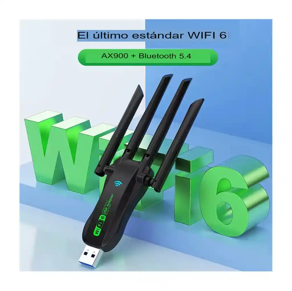 Adaptador Wifi 6 Ax900 Bluethoo 5.4 Doble Banda 2,4ghz