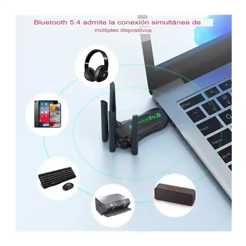 Adaptador Wifi 6 Ax900 Bluethoo 5.4 Doble Banda 2,4ghz