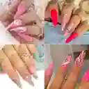 Uñas Postizas Almendrada Profesionales Decoradas Engol Largas Abs Traslucidas X12unds