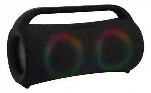 Parlante Portable Recargable Resiste Salpicaduras Tws Bluetooth Mp3 Luces Rgb Negro Bass