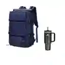 Maleta Bolso Para Pc Laptop Viajero Multifuncional Color Negro Con Termo Stanley Negro Replica