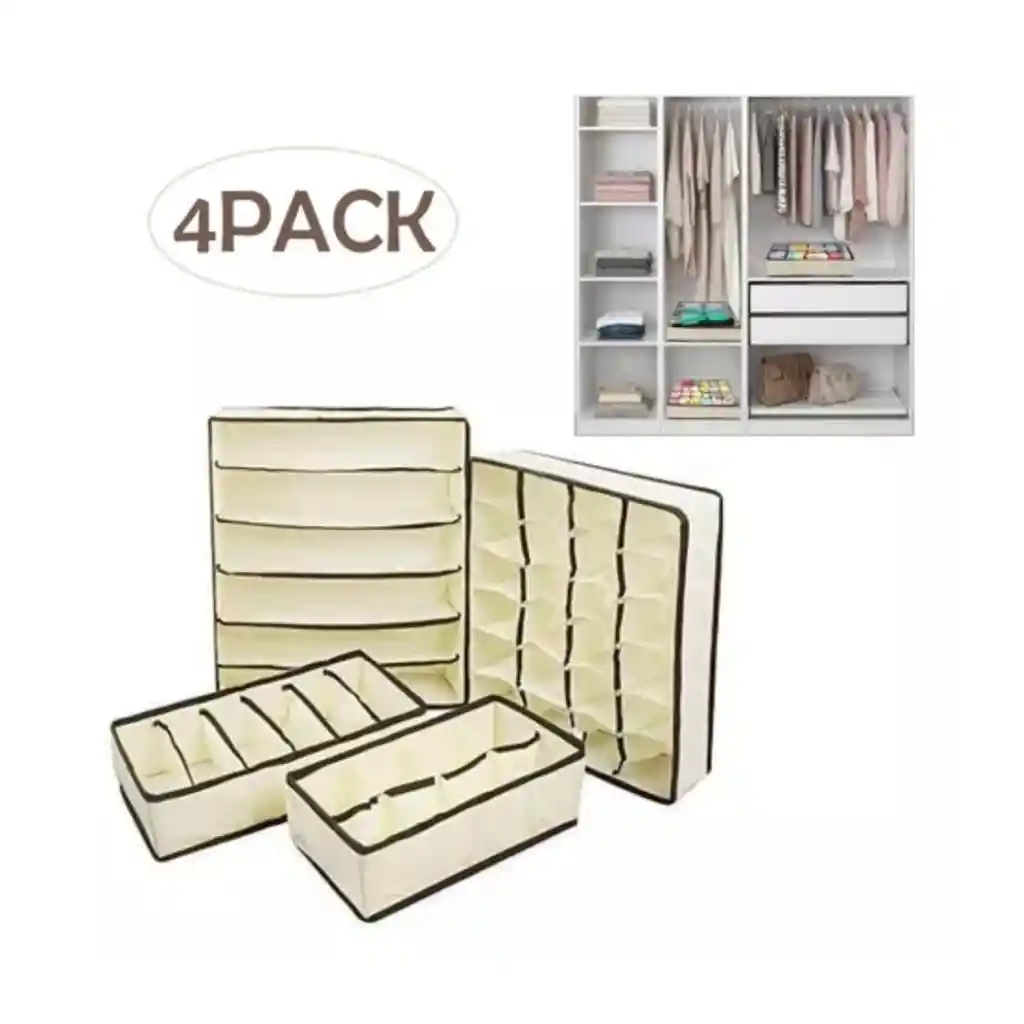 Organizador De Ropa Interior Y Medias Divisor Cajones Set X4