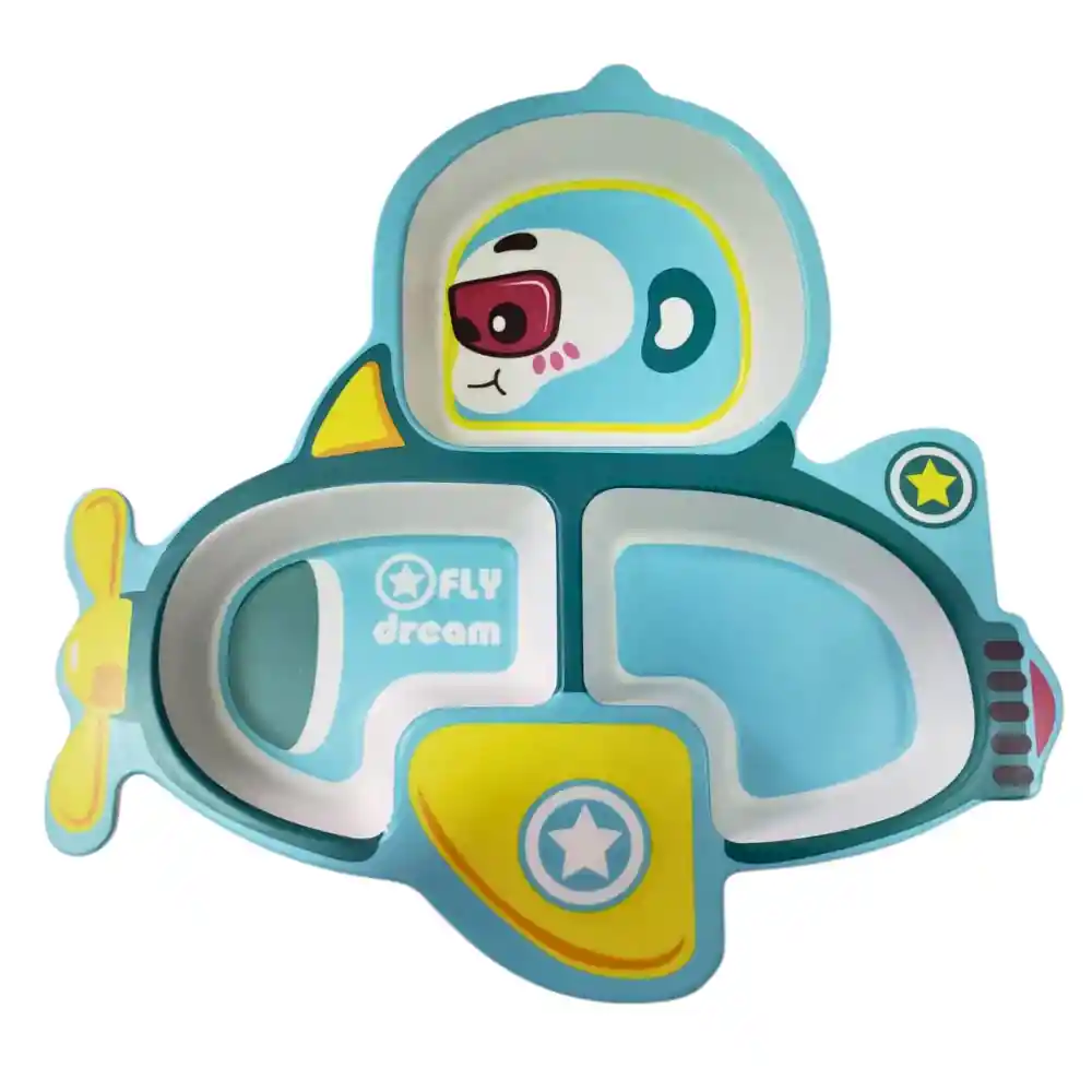 Vajilla Infantil De Fibra De Bambú Monito
