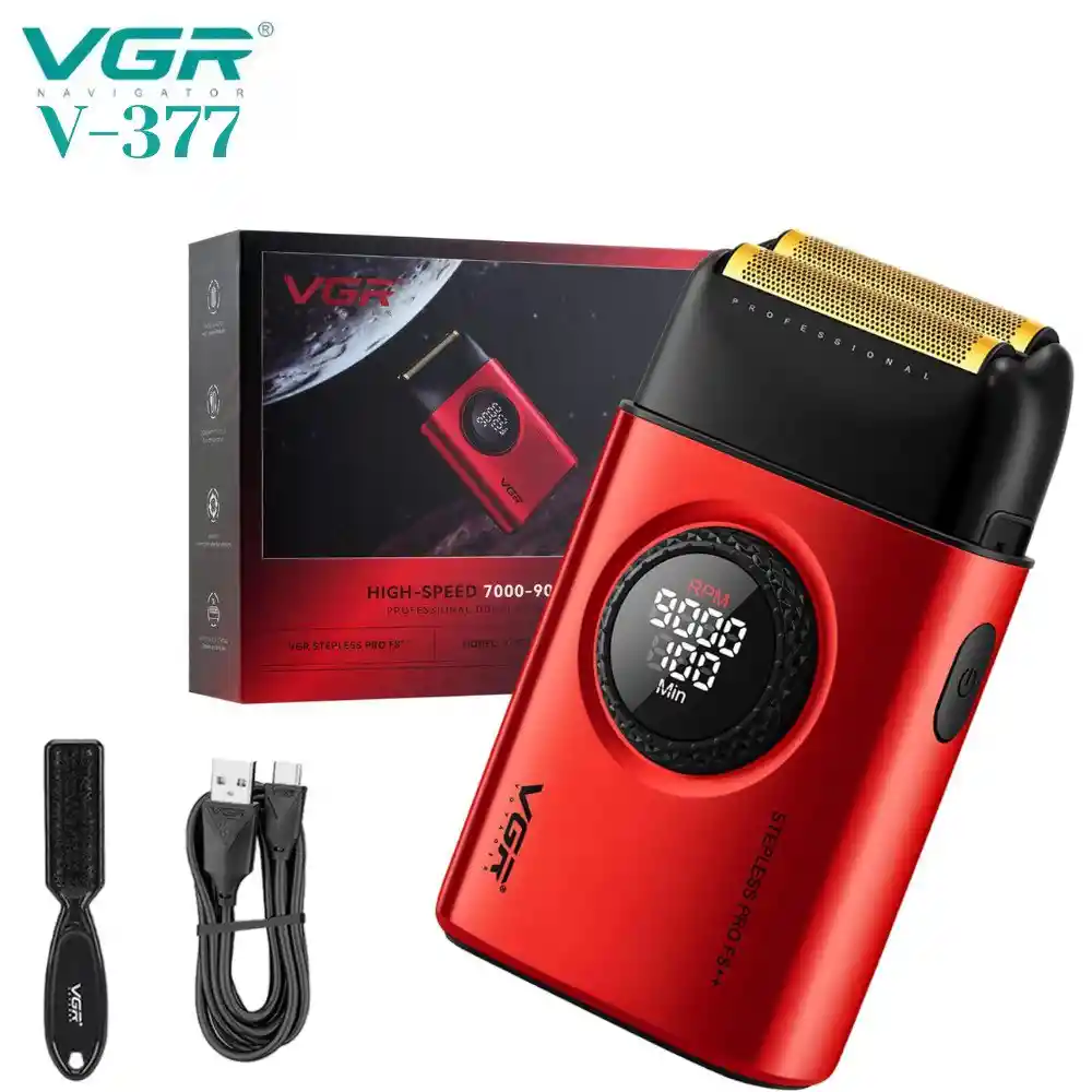 Maquina Rasuradora De Afeitar Shaver Vgr V-377 Roja