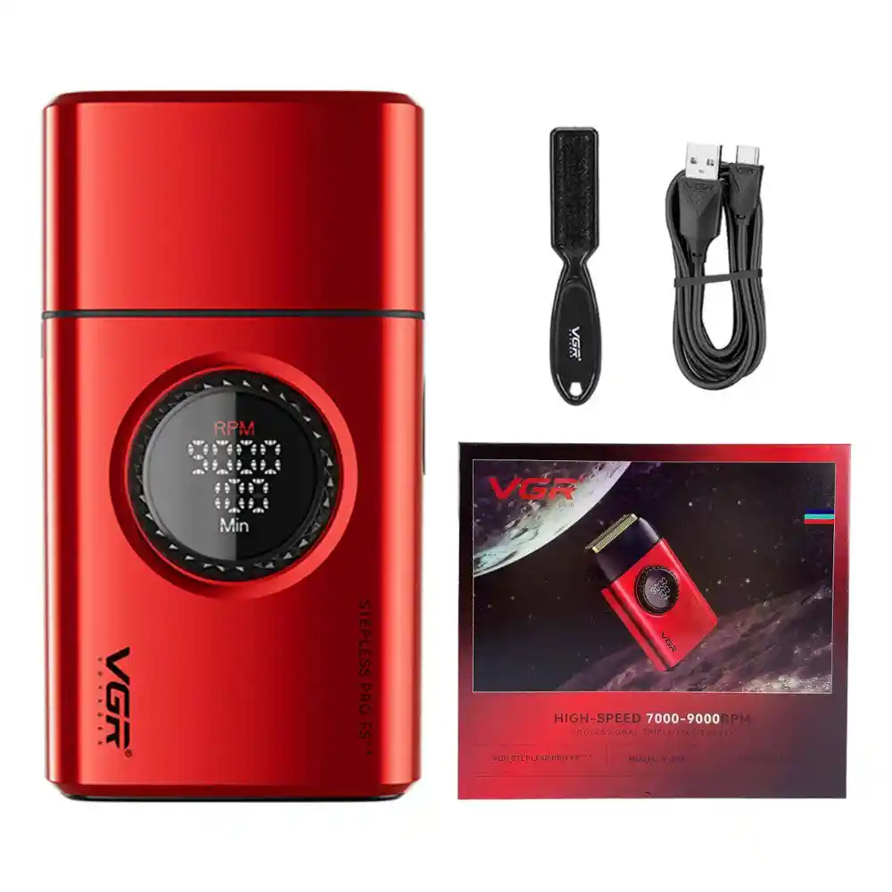 Maquina Rasuradora De Afeitar Shaver Vgr V-377 Roja