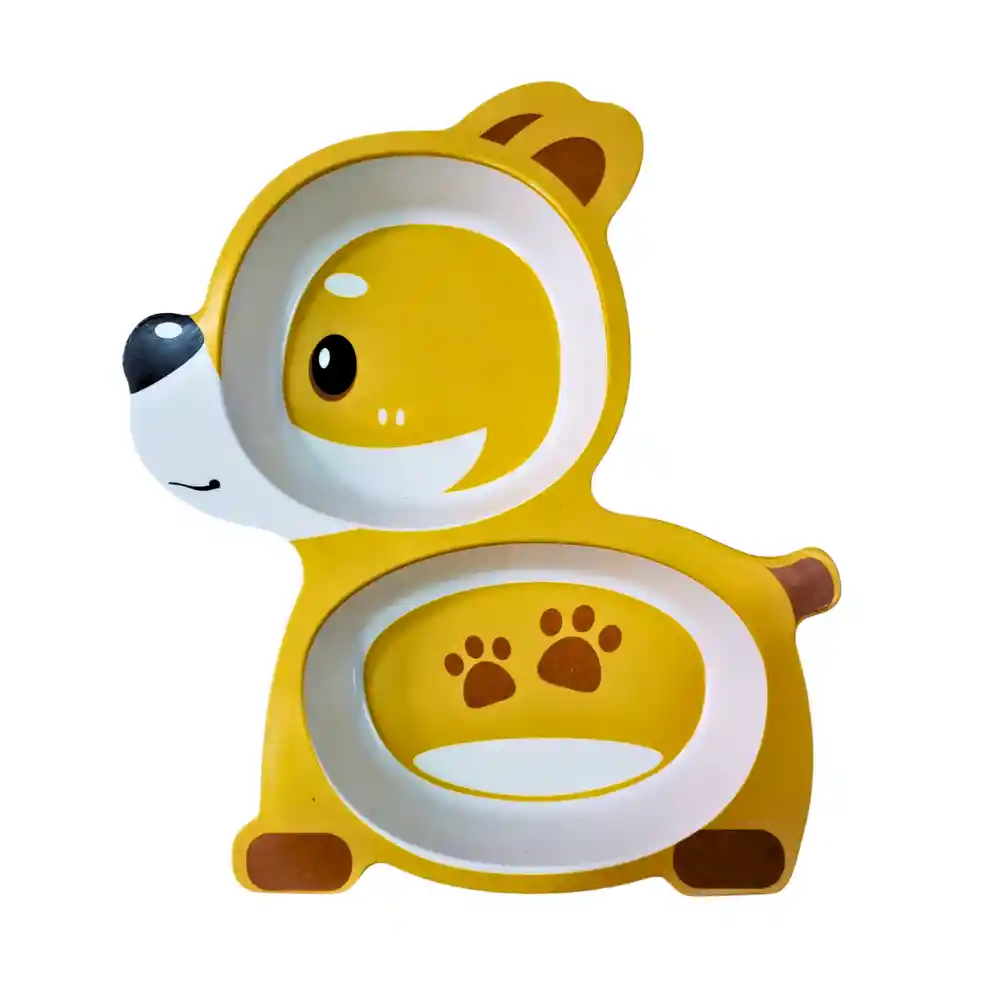 Vajilla Infantil De Fibra De Bambú Perrito