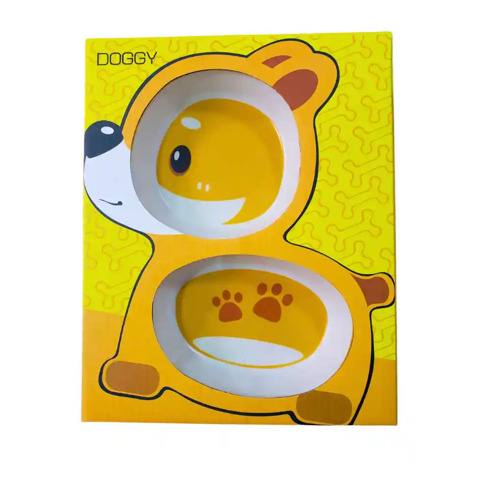 Vajilla Infantil De Fibra De Bambú Perrito