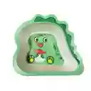 Vajilla Infantil De Fibra De Bambú Dinosaurio Verde