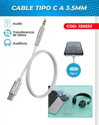 Cable Tipo C A 3.5 Mm